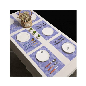Maguari Luxurious Jacquard 6 Person Dining Table Mats Light Purple