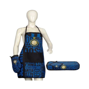 Maguari Printed Apron Pot Holder With Pair Of Gloves Blue
