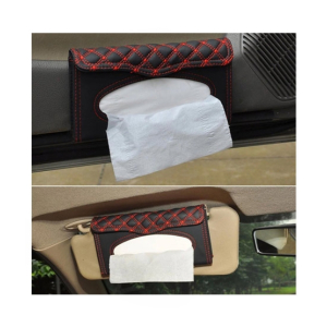Muzamil Store Sun Visor Car Tissue Box Red