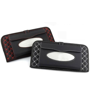 Muzamil Store Sun Visor Car Tissue Box Black