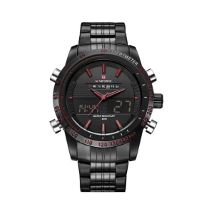Naviforce Dual Time Edition Watch For Men Black (NF-9024-7)