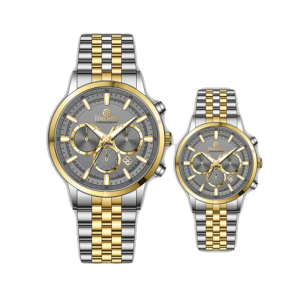 Timezone Navitimer Diver Watch For Men Two Tone Golden (TZ-1323L)-Grey