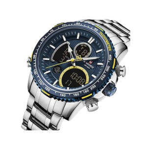NaviForce Dual Time Working Men’s Watch Silver (NF-9182-1)