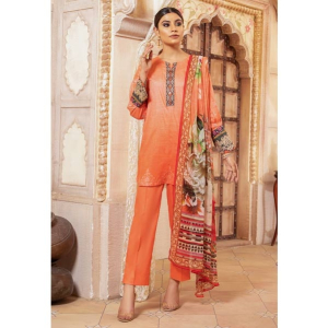 Jahanara Coral Mid Summer '22 Unstitched 3 Piece Suit Peachy Peach (CJ9-08)