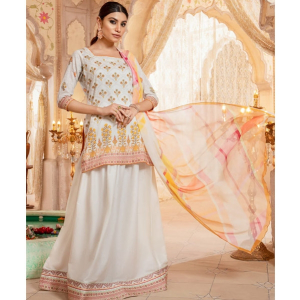 Jahanara Coral Mid Summer '22 Unstitched 3 Piece Suit Spring White (CJ9-11)