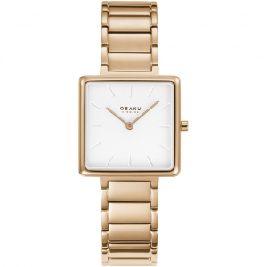 Obaku Firkant Watch For Women's Rose Gold (V259LXVISV)