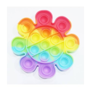Planet X Pop Bubble Fidget Spinner Pop It Rainbow Flower Silicone Toy (PX-11143)