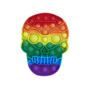Planet X Silicone Pop It Toy Rainbow Skeleton Skull Face (PX-11135)