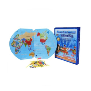 Planet X Wooden World Map With 36 National Flags For Kids (PX-10503)