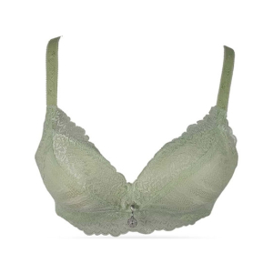 Purple Bag Fancy Lace Soft Double Padded Wireless Bra Light Green (0012)