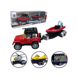 Planet X Jeep and Trawler Die Cast Metal Toy for Kids (PX-11796)