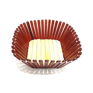 Quickshopping Bamboo Fruits Basket Decoration Bowl Brown (0507)
