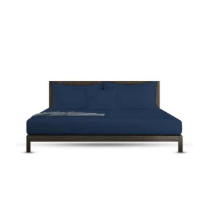 Rainbow Linen Bed Sheet Set Twin Size Dark Blue (Pack Of 3)