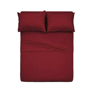 Rainbow Linen Jersey Fitted Bed Sheet King Size Red (RHP129)