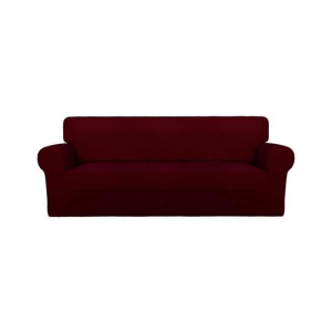 Rainbow Linen Jersey Sofa Cover 7 Seater Red