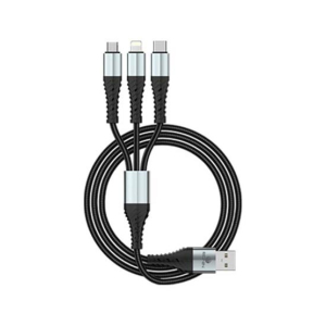 Ronin R-305 3 In 1 Durable Braided Cable Black