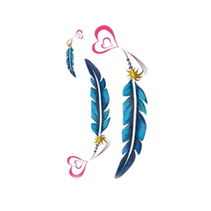 Scenic Accessories Temporary Blue Feather Tattoo