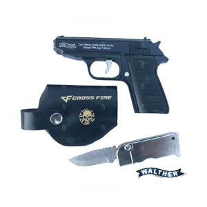 Shop Zone 2 In 1 Pullback Metal Gun With Stainless Steel Knife Lighter