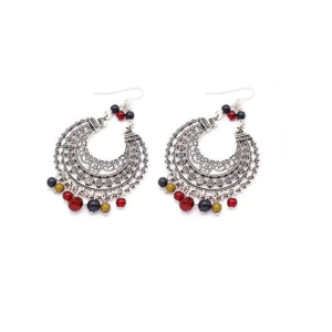 Style Axis Delicate Beads Dangle Earring For Women Sliver
