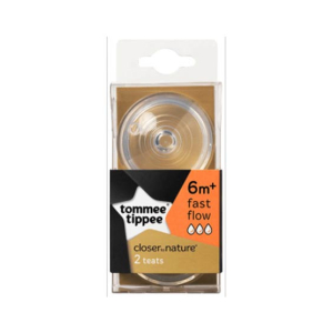 Tommee Tippee Fast Flow Silicone Wide Neck Teats Pack of 2 (TT 421224)