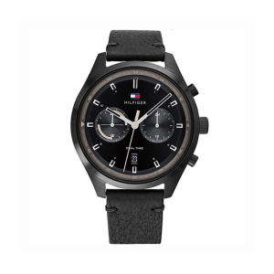 Tommy Hilfiger Leather Men's Watch Black (1791731)