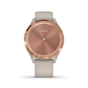 Garmin Vivomove 3S Rose Gold Stainless Steel Bezel Activity Tracking Watch Light Sand With Silicone Band