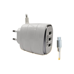 Vizo Fast Charger With Triple USB Ports White (V16)