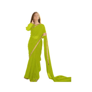 ZamZam Chifon Saari For Women-Green