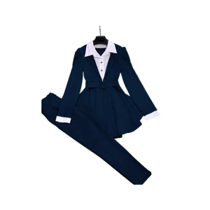 ZamZam 2pc Dress For School Girls (AC-128)-Navy Blue