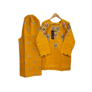 ZamZam 2pc dress For Women-Yellow