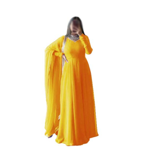 ZamZam Duppata Maxi For Women -Yellow