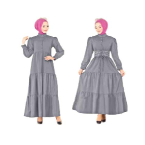 ZamZam Turkish Patchwork Maxi For Women-Grey