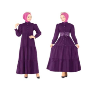 ZamZam Turkish Patchwork Maxi For Women-Purple
