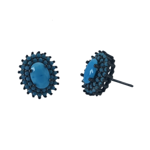 Zed Eye Blue Moon Earrings For Women (ISE043)