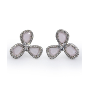 Zed Eye Floral Wheel Earrings For Women Pink (ISE001B)