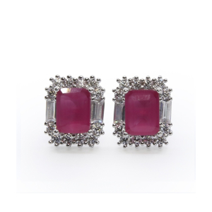 Zed Eye Leisure Earrings For Women Red (ISE121B)