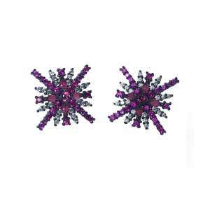 Zed Eye Stellar Burst Earrings For Women Pink (ISE078A)