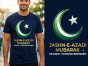 iShopping - Genzshop Jashn-e-Azadi Mubarak Premium Graphic T-Shirt-Extra Large