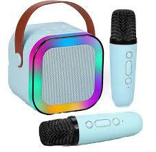 iShopping - Karaoke New K12 Portable Bluetooth Speaker With 2 Wireless Mic