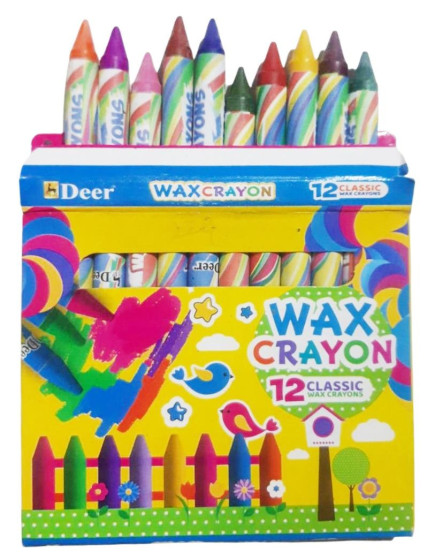 iShopping - Deer Wax Crayons Safety Quality For Kids - Pack of 12