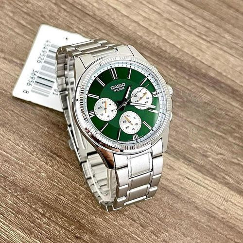 iShopping - Casio Green Dial Stainless Steel Watch For Men (MTP-1375D-3A)