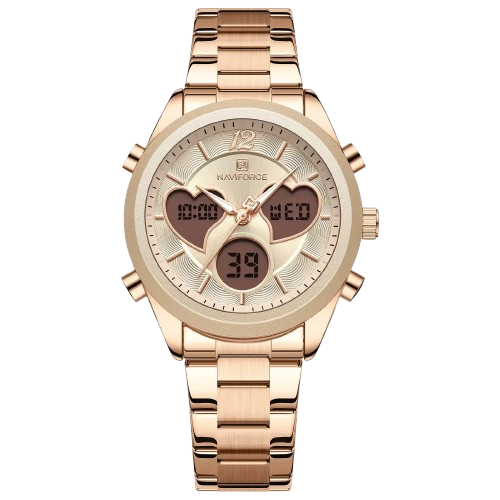 iShopping - Naviforce Elegant Heart Watch For Women Rose Gold(NF-5045-5)