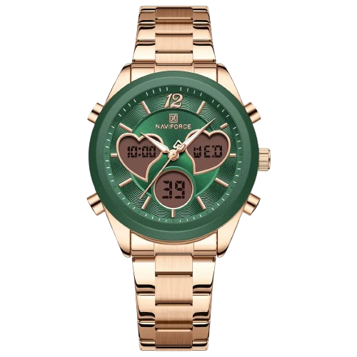 iShopping - Naviforce Elegant Heart Watch For Women Rose Gold (NF-5045-4)
