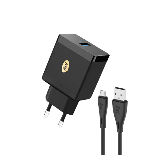 iShopping - Itel ChargerPulse 12W Adapter With Micro Cable Black (123EM)