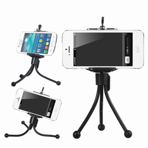 Ferozi Traders Flexible Mini Tripod Stand with Clip Black