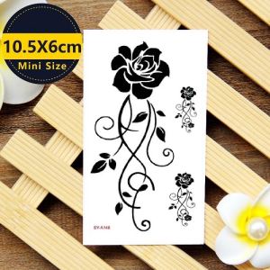 Ferozi Traders Black Roses Temporary Tattoo Sticker