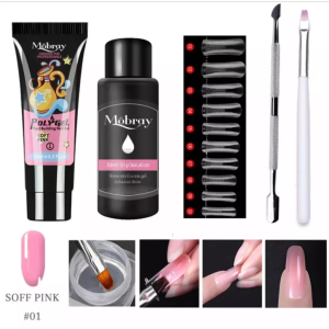 Poly Gel Nail Polish Kit For Nail Extensions 5pcs/Set - Soft Pink