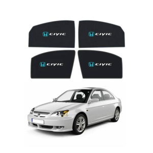 Muzamil Store Sun Side Windows Shades With Logo Honda Civic (2001 to 2005)