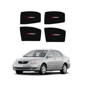 Muzamil Store Sun Windows Shades With Logo Toyota Corolla (2005-2009)