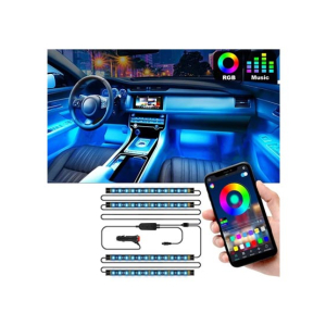Muzamil Store 12 LED Flexible Light With Bluetooth Control For Car
